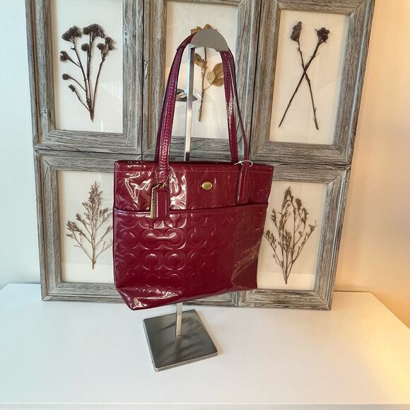 Coach Passion Berry Patent Leather Tote Bag - Picture 1 of 11